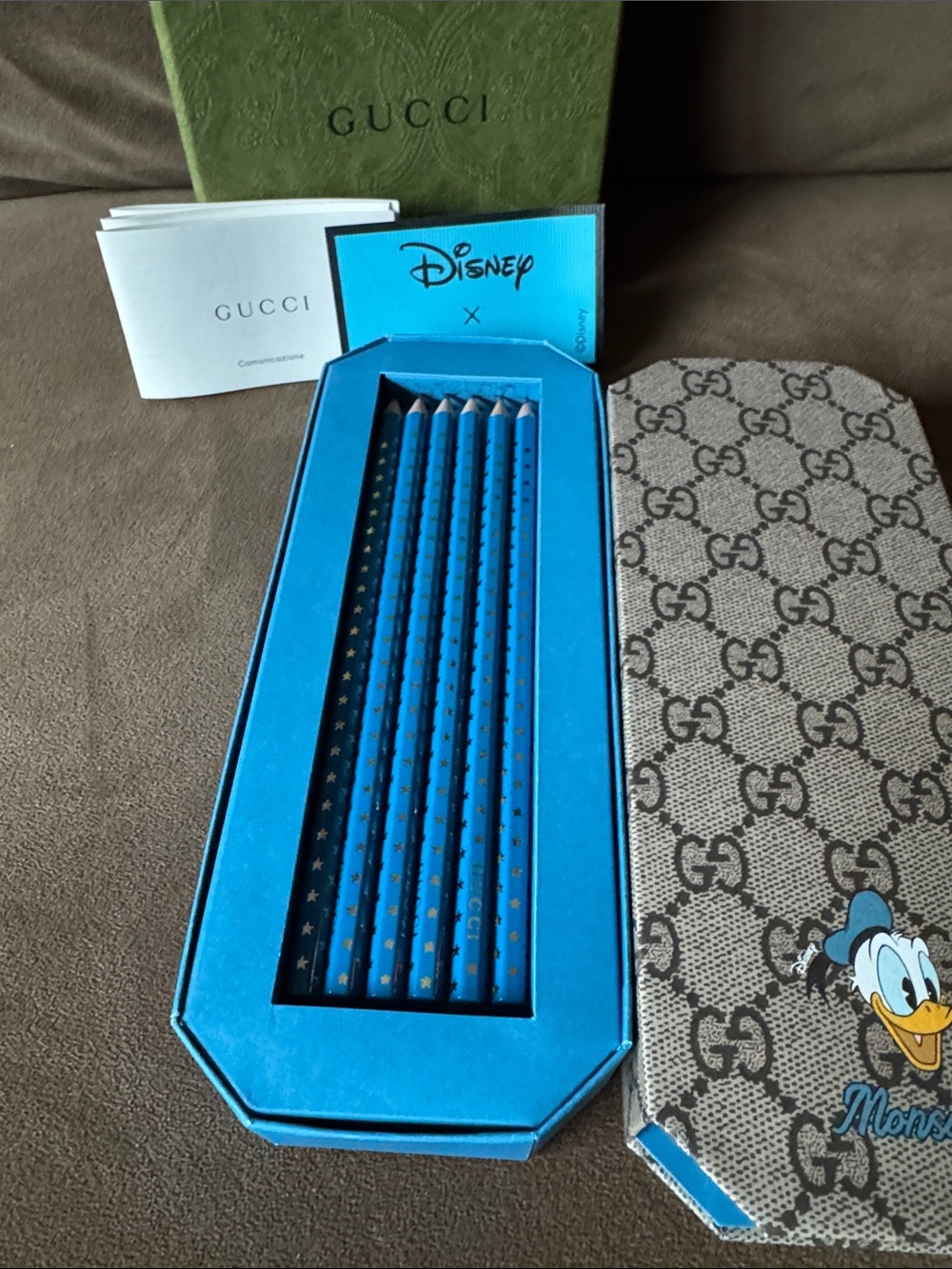 Gucci Brown Monogram Pencil Box with Donald Duck Accent - Brown & Blue - Picture 3 of 5